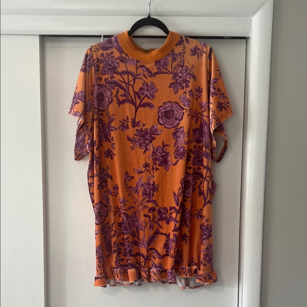 Orange and Purple Floral Dress